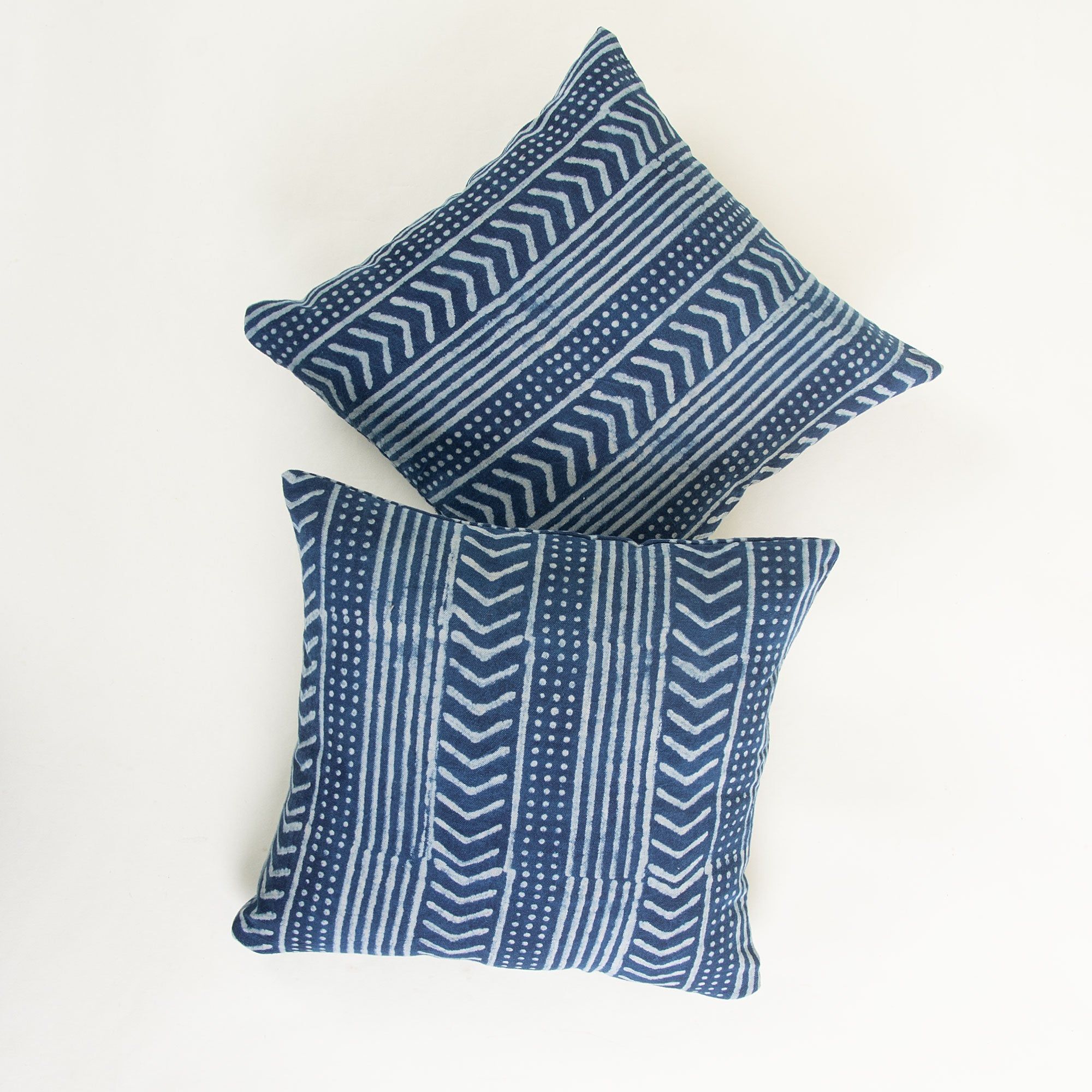 Hand Block Print Organic Cotton Indigo Canvas Cushion Cover